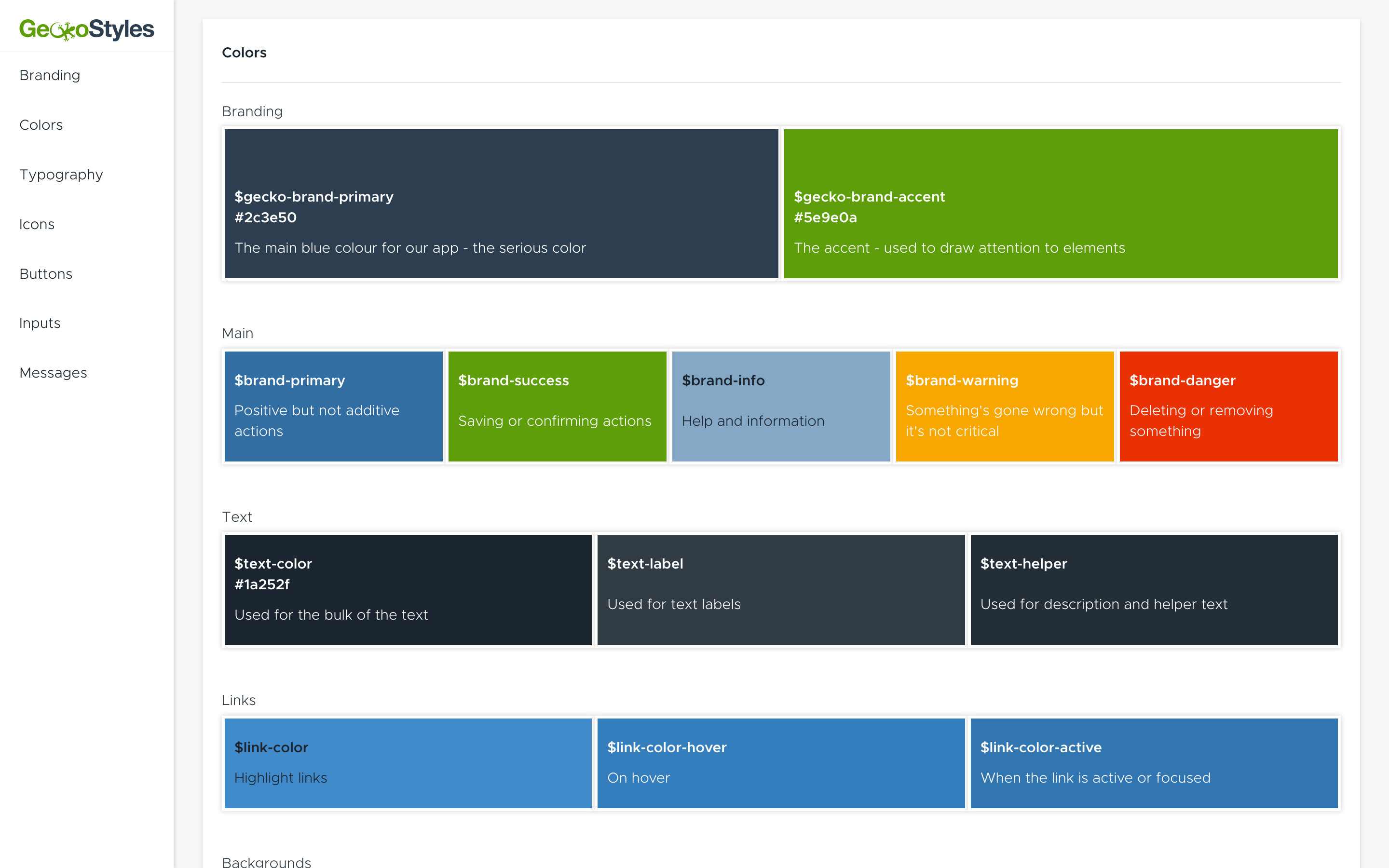 GeckoLabs Styleguide screenshot