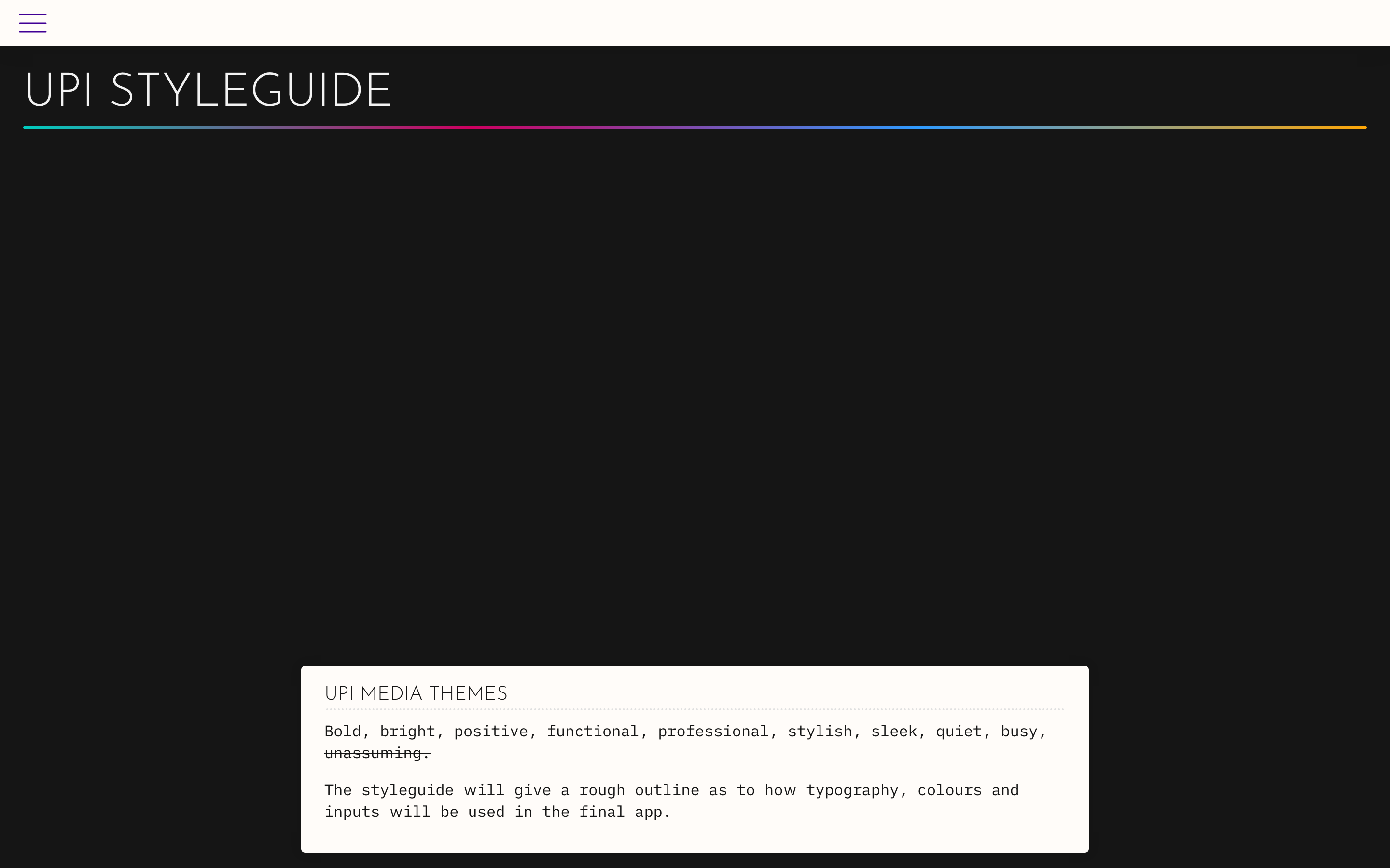 UPI Media Styleguide screenshot